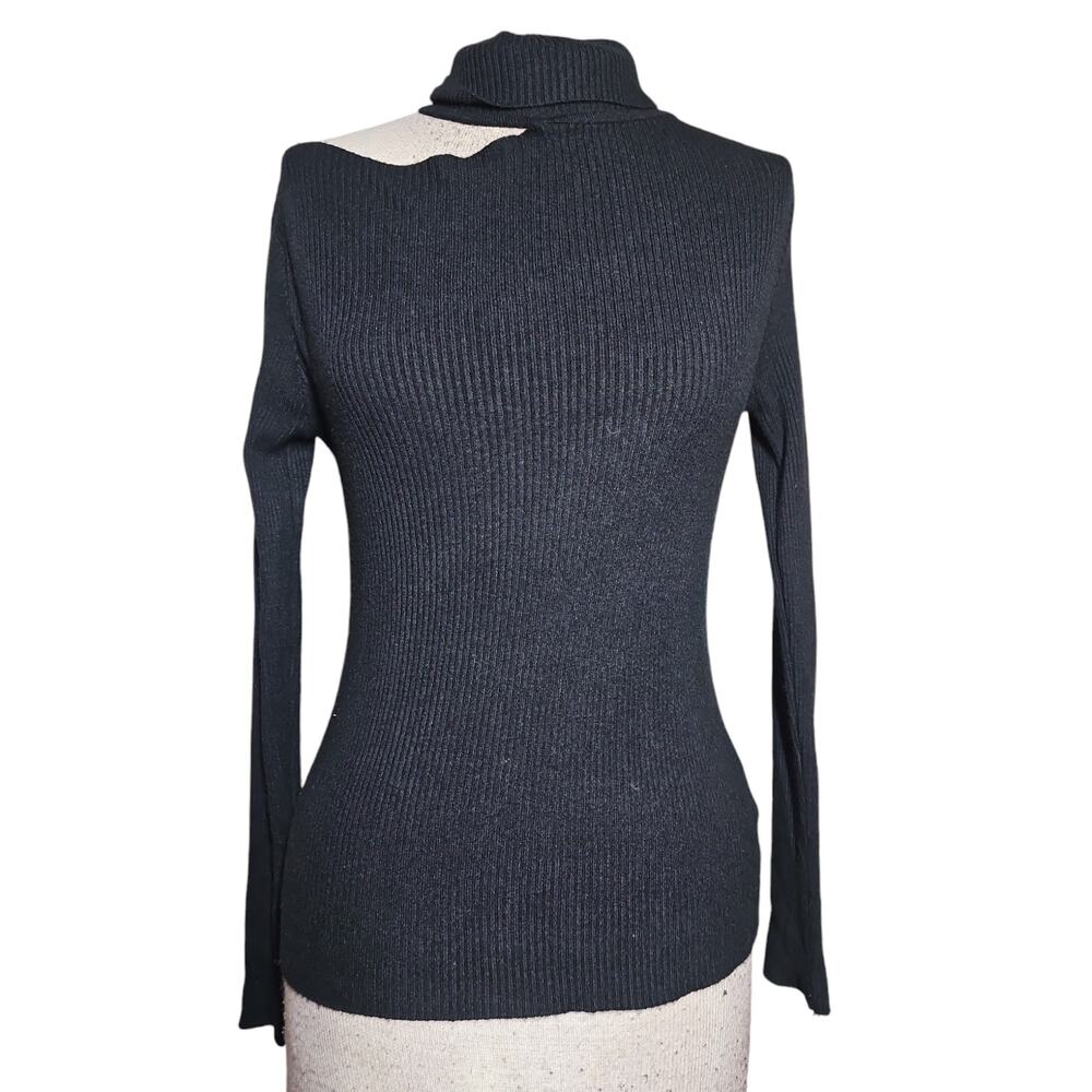 Storets Black Cutout Turtleneck Sweater Size Small
